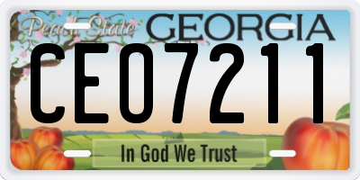 GA license plate CEO7211