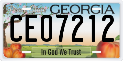 GA license plate CEO7212