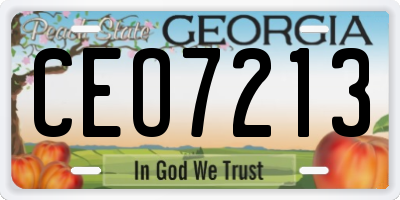 GA license plate CEO7213