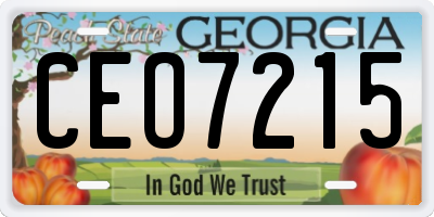 GA license plate CEO7215