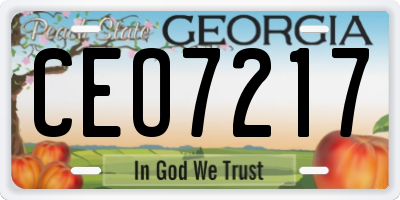 GA license plate CEO7217