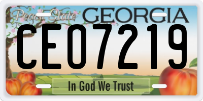 GA license plate CEO7219