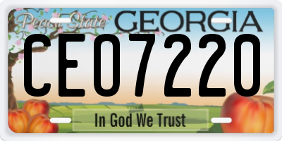GA license plate CEO7220