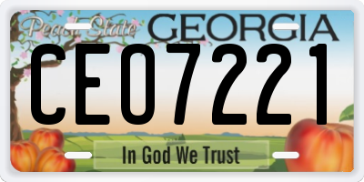 GA license plate CEO7221