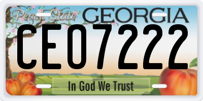 GA license plate CEO7222