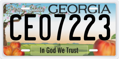 GA license plate CEO7223
