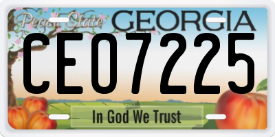 GA license plate CEO7225