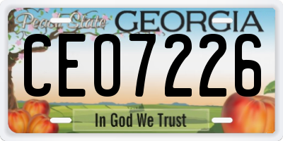 GA license plate CEO7226