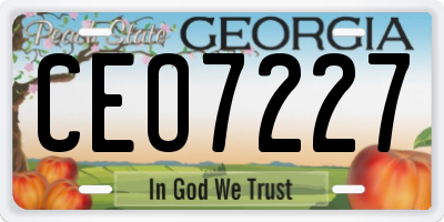 GA license plate CEO7227