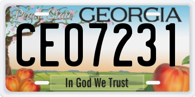 GA license plate CEO7231