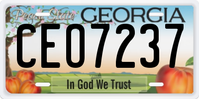 GA license plate CEO7237
