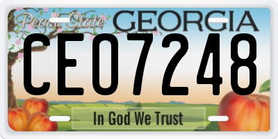 GA license plate CEO7248