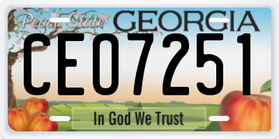 GA license plate CEO7251