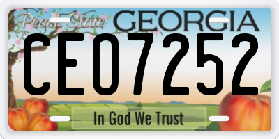GA license plate CEO7252