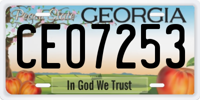 GA license plate CEO7253