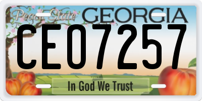 GA license plate CEO7257