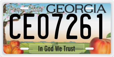 GA license plate CEO7261