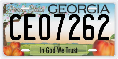 GA license plate CEO7262