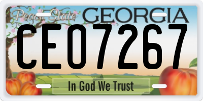 GA license plate CEO7267