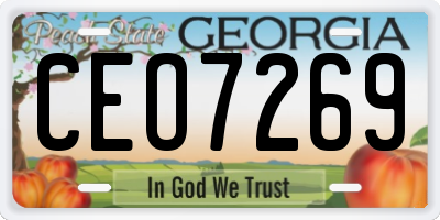 GA license plate CEO7269