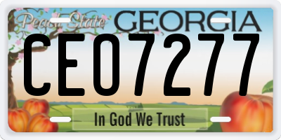 GA license plate CEO7277