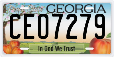 GA license plate CEO7279