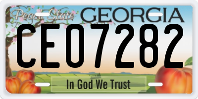 GA license plate CEO7282