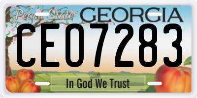 GA license plate CEO7283