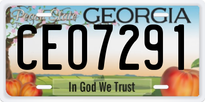 GA license plate CEO7291