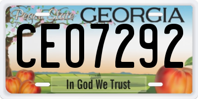 GA license plate CEO7292