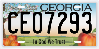 GA license plate CEO7293