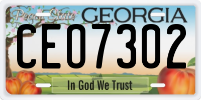 GA license plate CEO7302