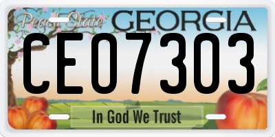 GA license plate CEO7303