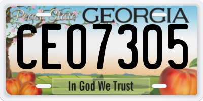 GA license plate CEO7305