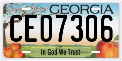 GA license plate CEO7306