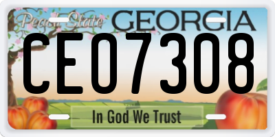 GA license plate CEO7308