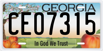 GA license plate CEO7315