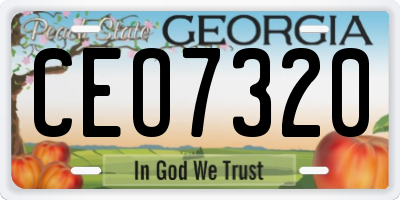 GA license plate CEO7320