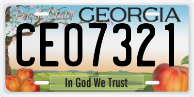 GA license plate CEO7321