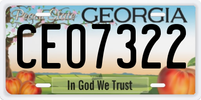 GA license plate CEO7322