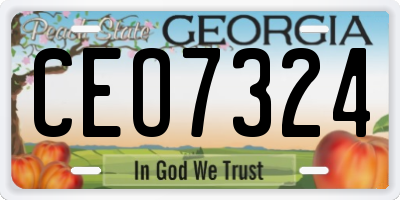 GA license plate CEO7324