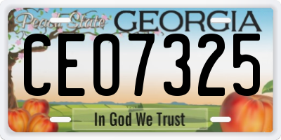 GA license plate CEO7325