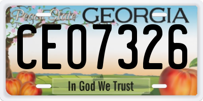 GA license plate CEO7326