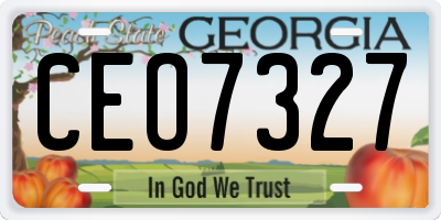 GA license plate CEO7327