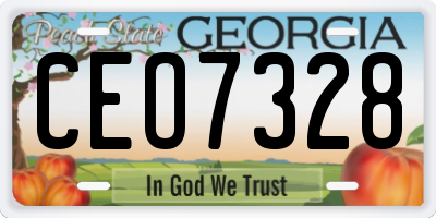 GA license plate CEO7328