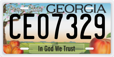 GA license plate CEO7329