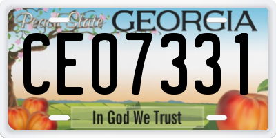 GA license plate CEO7331