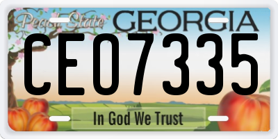 GA license plate CEO7335