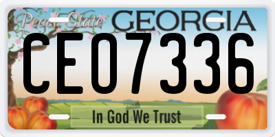 GA license plate CEO7336