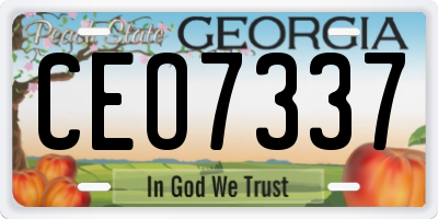 GA license plate CEO7337